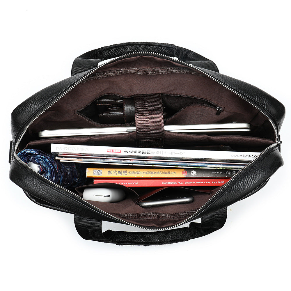 Fashion Top Layer Cowhide Briefcase Computer Bag Male