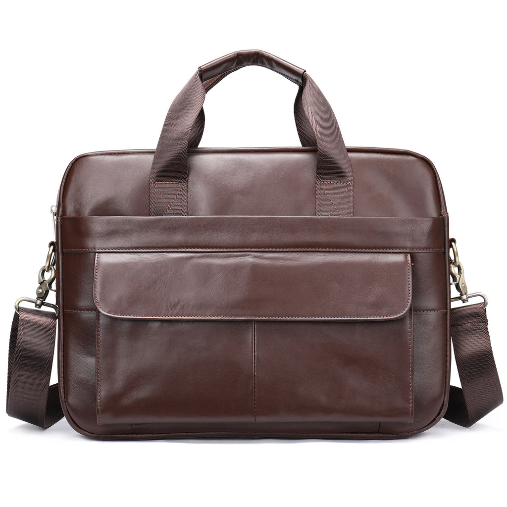 Fashion Top Layer Cowhide Briefcase Computer Bag Male